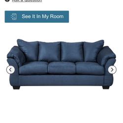 New Navy Couch W/ Queen Pull Out 