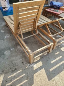 Long Wooden Deck Chairs