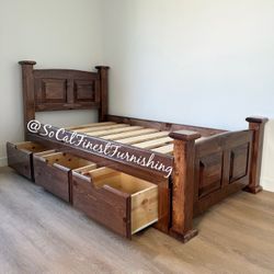 New Twin Bed With Drawers- No Mattress 
