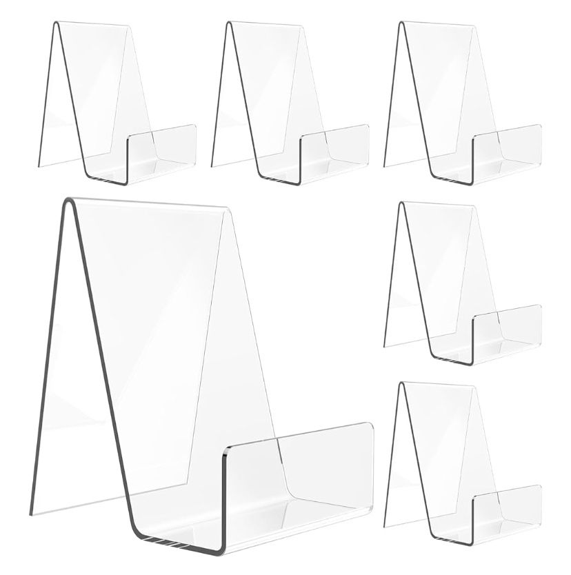 6 Pack Clear Acrylic Book Stand, Easel Stand For All Display