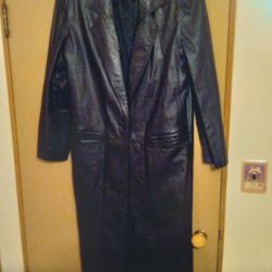 Womens Full Length Leather Coat