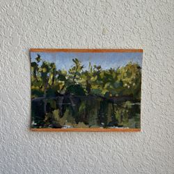 Landscape Art with Green and Blue Tones