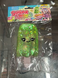 ORB Curiosities Sugar Swaps Glitter Green Ice Pop Squeeze Squishy Toy