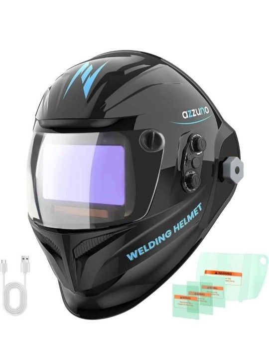 AZZUNO Auto Darkening Welding Helmet, 4.92"×2.76" True Color Large Viewing
