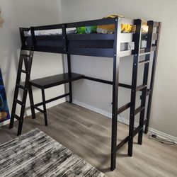 Loft bed with desk