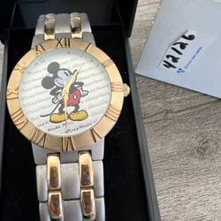 Disney Mickey, Watch Gold And Silver Band