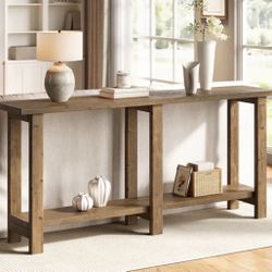JZ0011 70.9 Inch Solid Wood Console Table for Entryway - 11.8"D x 70.9"W x 31.8"H