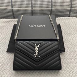 YSL shoulder bag white silver