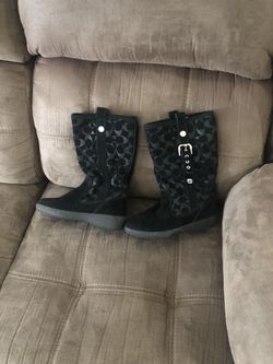 Coach boots Black suede size 6.5