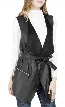 Faux Leather Cardigan 