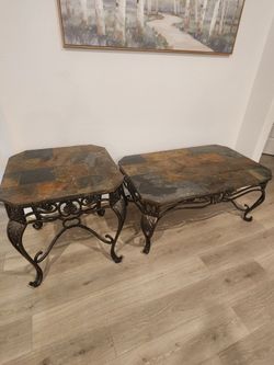 Vintage Slate Tile Tables