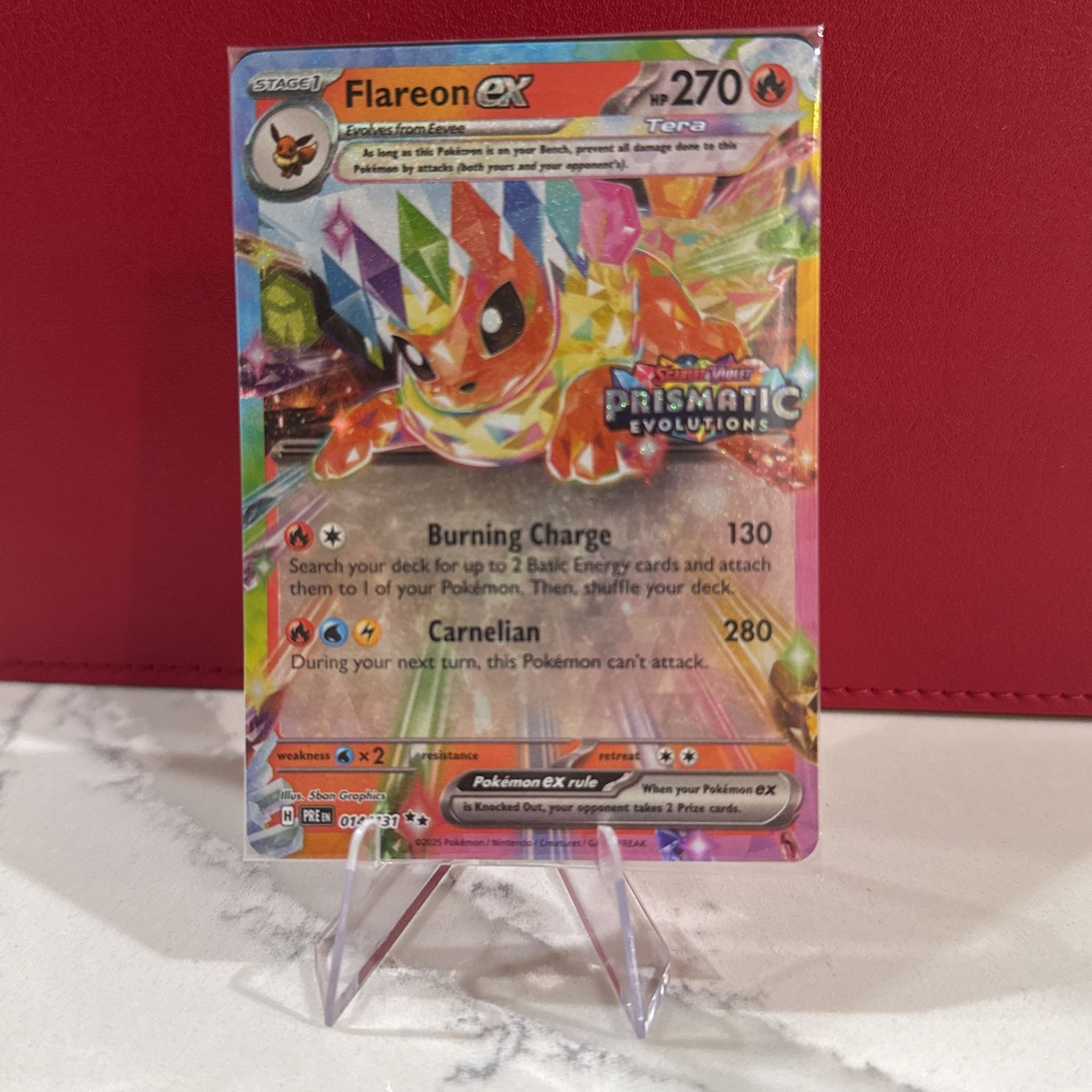 Pokemon TCG Prismatic Evolution Stamped Flareon Ex Mint