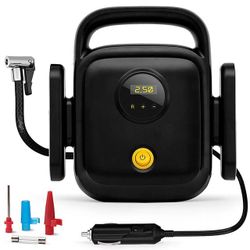 Electric tire inflator air compressor with led light