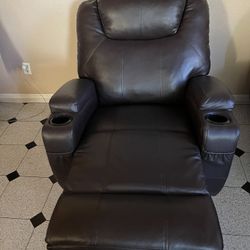 Brown Leather Recliner Chair 