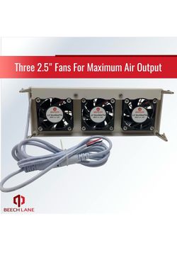 Beech Lane 12V Refrigerator Evaporator Fin Fan, Patent Pending, Three Fans Maximize Airflow, Attaches to Evaporator Fins, Prevents Ice Buildup, Wired 