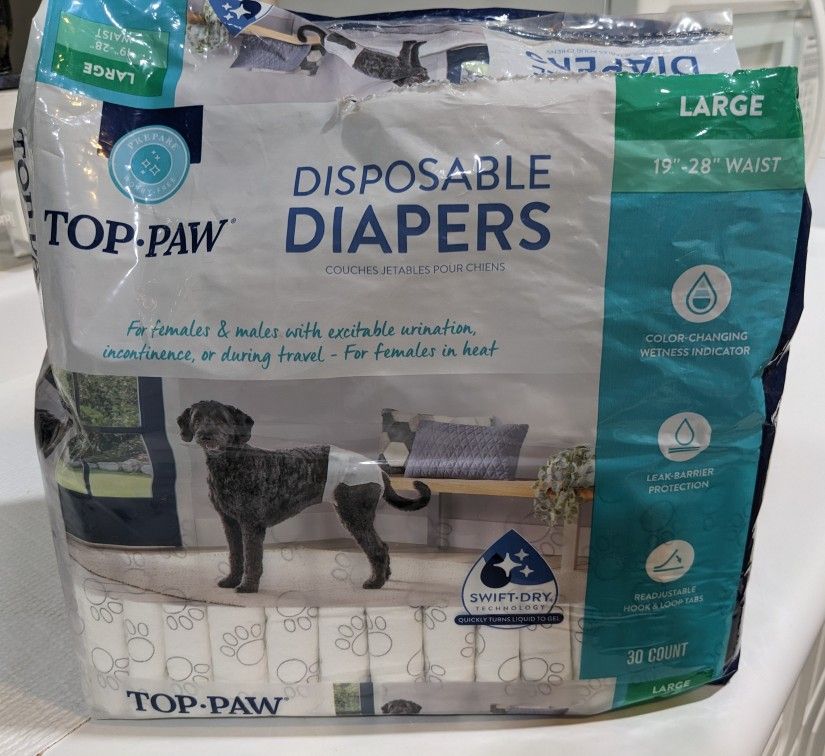 Top•Paw Large Disposable Dog Diapers 