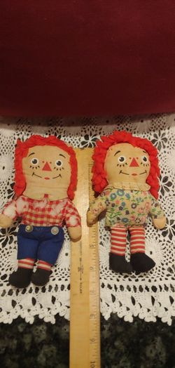 VINTAGE PAIR KNICKERBOCKER RAGGEDY DOLLS