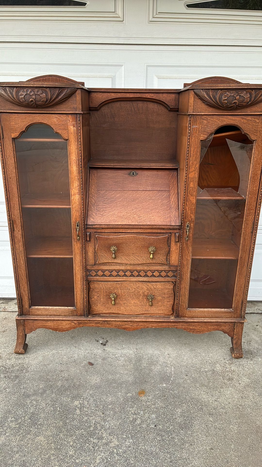Vtg Walnut 3-Sectional SECRETARY DESK