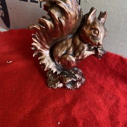 6 Inch Copper Plated Alabaster Greek Squirrel Statue Imported From Greece (4 available)