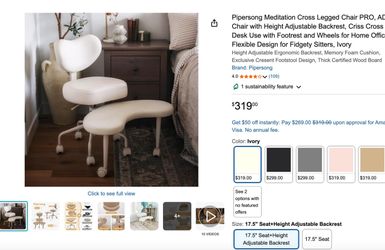Pipersong Meditation Cross Legged Chair PRO – Ivory