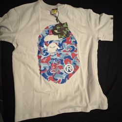 Pink/Blue BAPE shirt