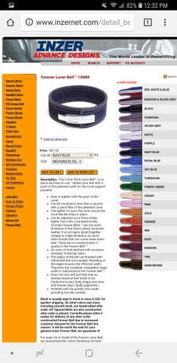 Inzer Lever Belt size Medium Navy Blue for Sale in Miami FL OfferUp
