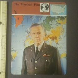 1979 Panarizon General George Marshall Plan America Helps Europe Rebuild Large Over-sized Card Collectible Vintage Italy