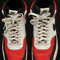 Nike court vison high tops Red and Black