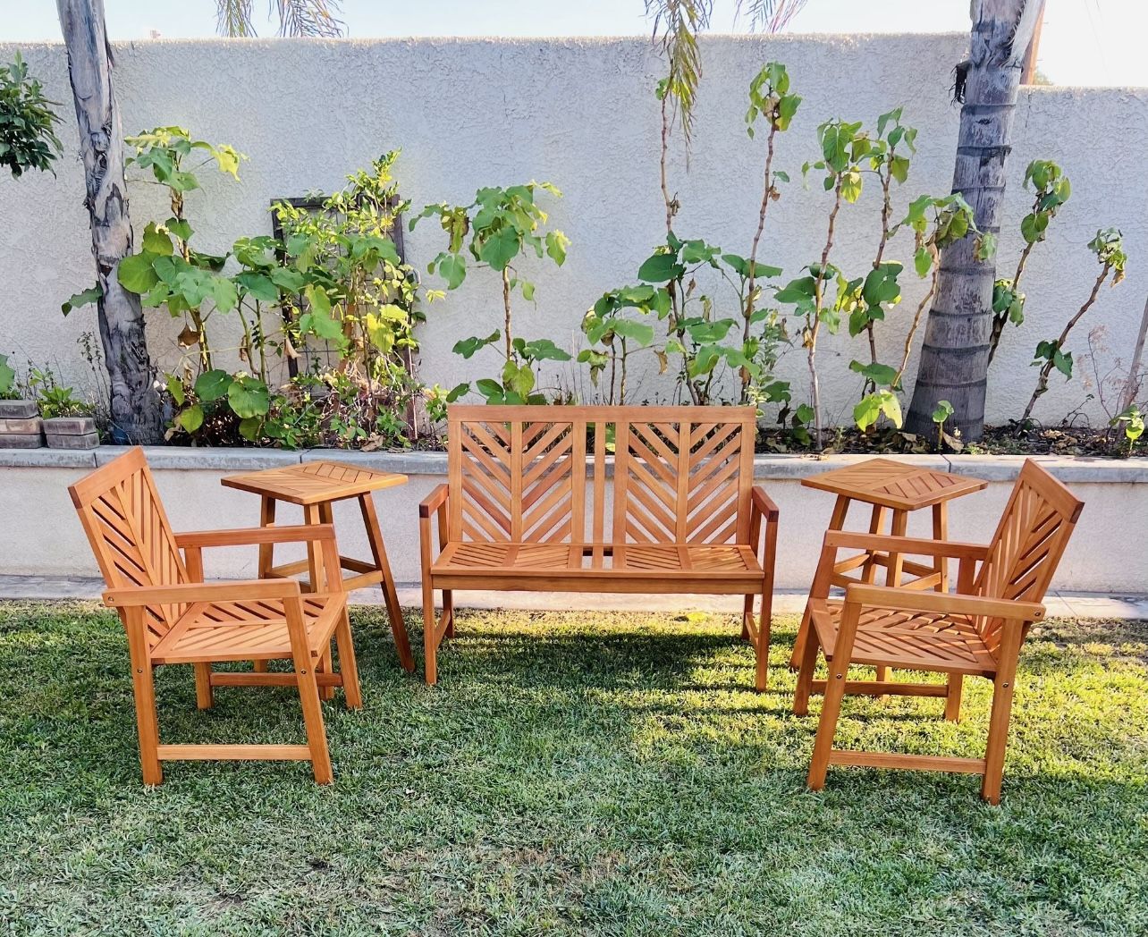 5-piece Wood Patio Set 