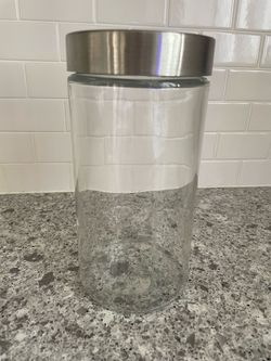 Large Glass Storage Jar with Stainless Steel Lid