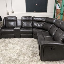 BRAND NEW ***GUN METAL SECTIONAL WITH DUAL RECLINERS!!