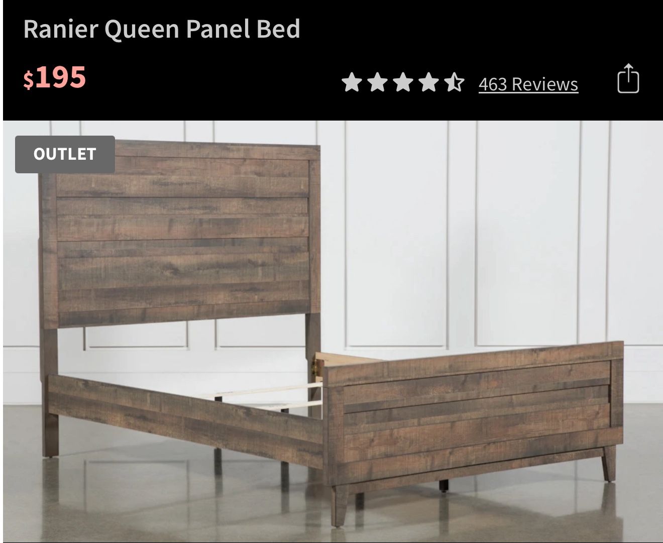 Queen panel Bed Frame And Nightstand