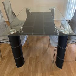 Beautiful Glass Dinette Table And 4 Chairs