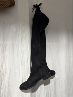 Copy & Paste Title: Women’s Size 7 Black Over The Knee Boots Side Zip Fashion Boots