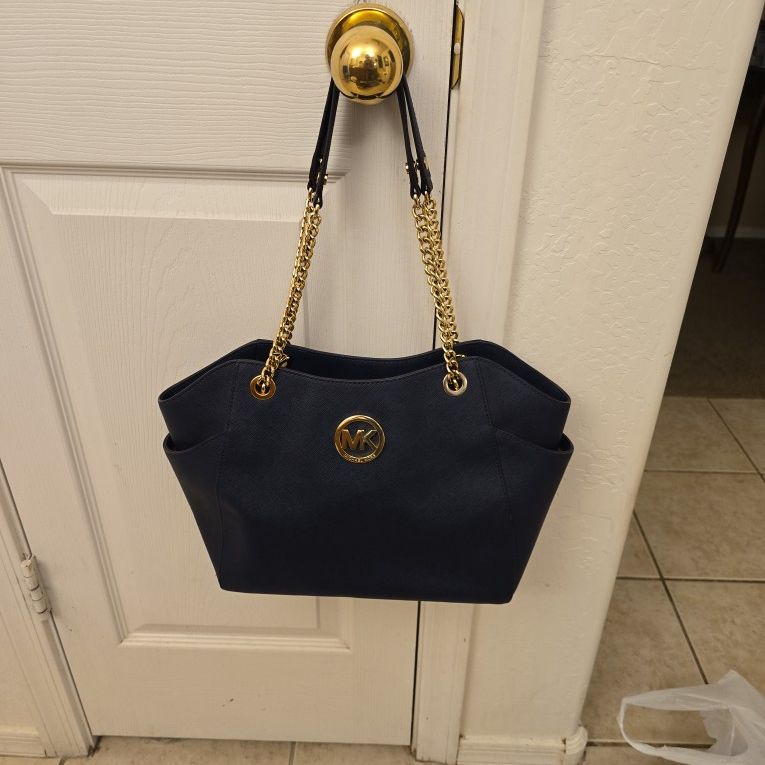Navy BLUE LEATHER 💙 MICHAEL KORS TOTE
