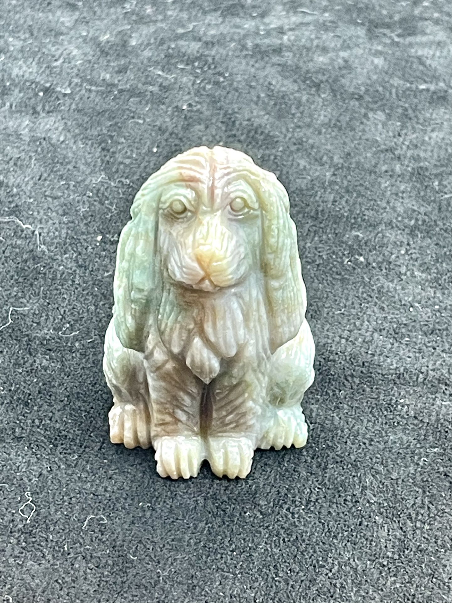 Carved Rhodochrosite Cocker Spaniel