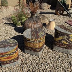 Bohemian Patterned Storage Ottoman Set (3 pcs)