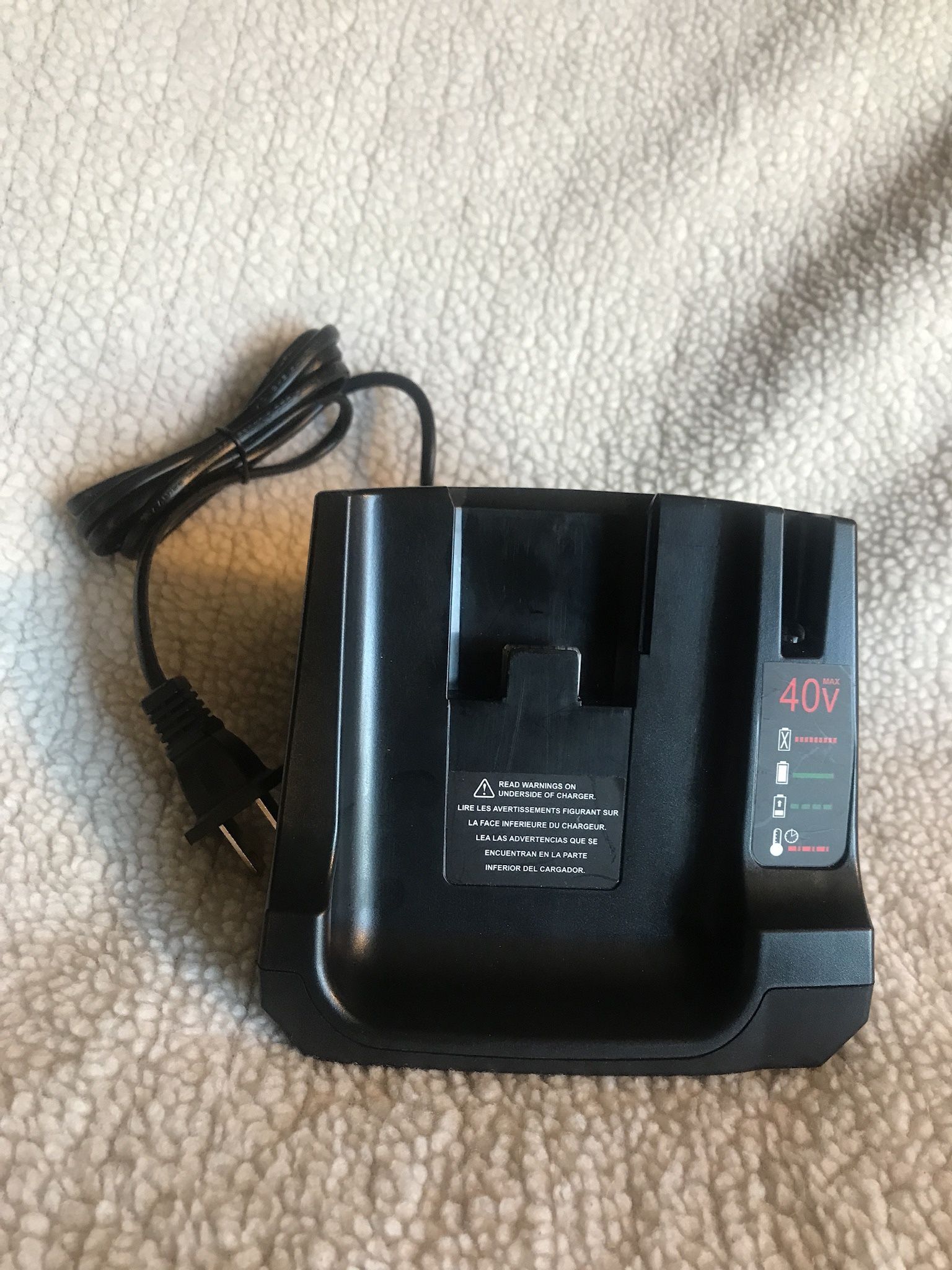 40V Max Lithum Battery Charger w/ 2 USB Ports