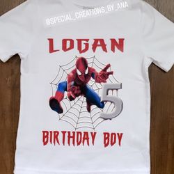 Personalized Spiderman 5th Birthday Shirt 🥳