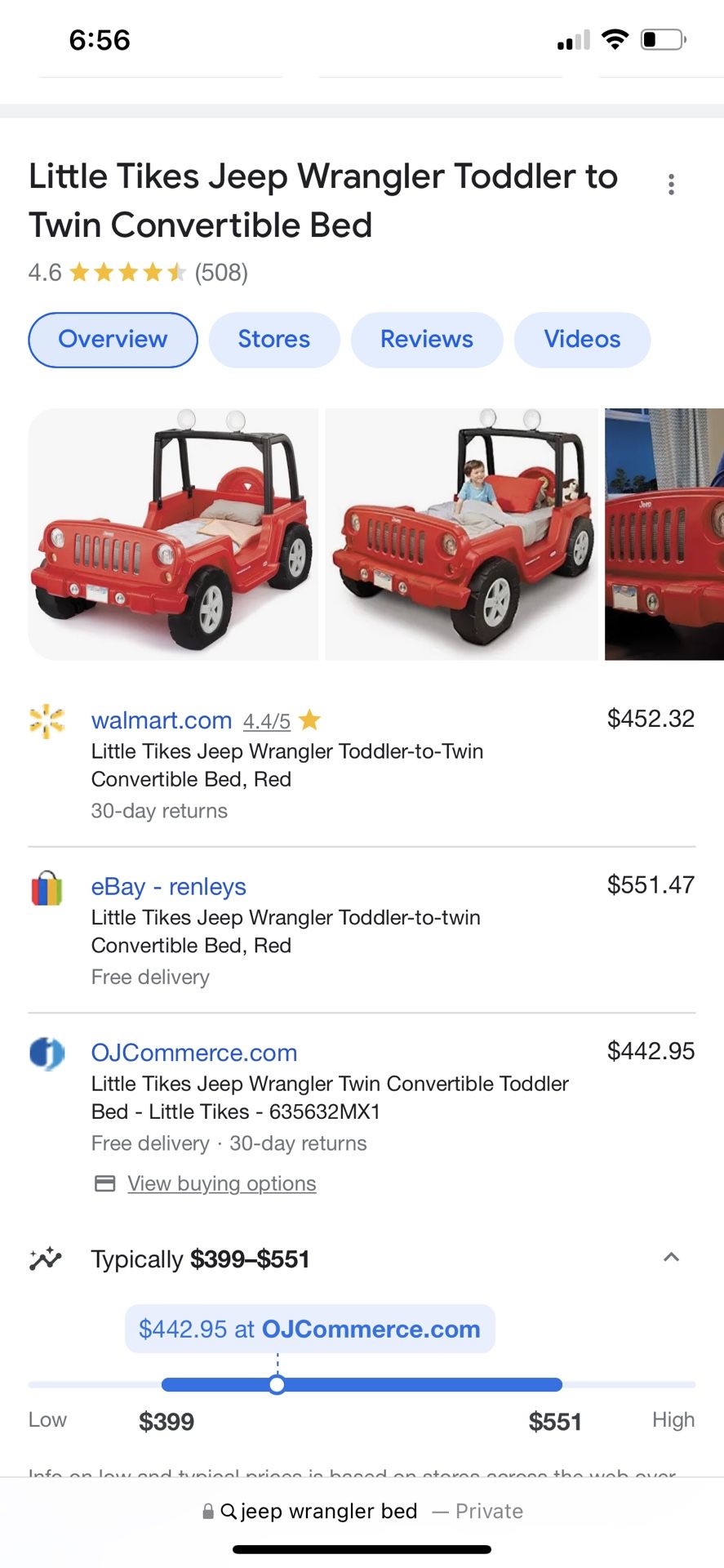 Toddler Bed Jeep Wrangler for Sale in Modesto, CA OfferUp