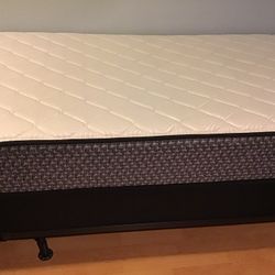 Twin bed mattress, Box Spring and Metal frame 