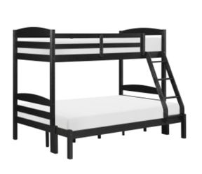 Twin/full bunk bed. Available in black & white. Tax included . Free local delivery .  $350 for bunk bed only. $550 with mattresses.  Assembly required