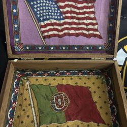 Vintage Padron Cigar Box With USA and Portugal Flag $100