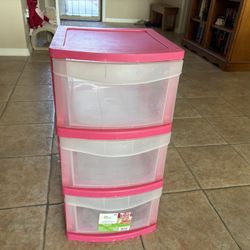“Mainstays Kids” Pink 3 Drawer Medium Storage