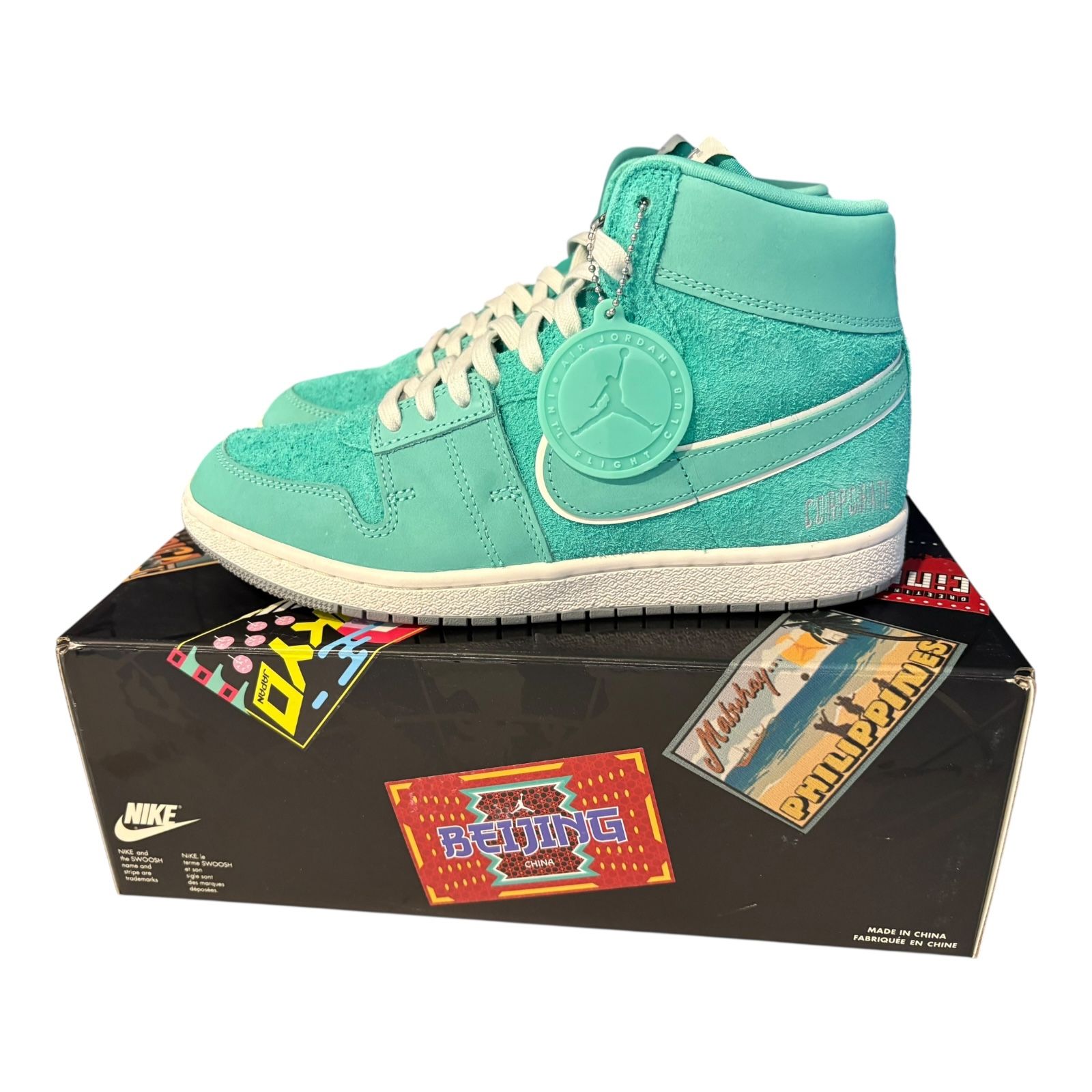 Pre Owned NIKE AIR SHIP GOT EM TEAL SIZE 9 DOLPHINS COLOR