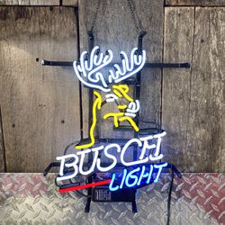 “Busch Light with Buck” Neon Sign. 