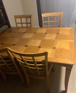 Wood table with 4 chairs
