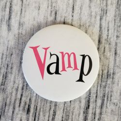 Vamp Small Round Pin-Back Button Pin