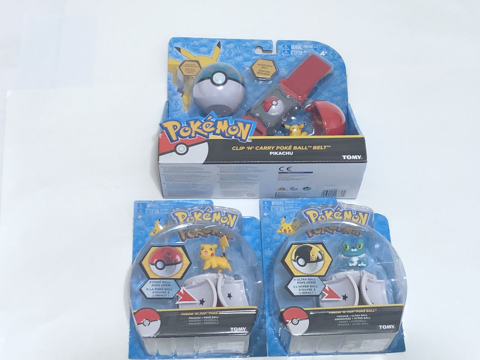 Pokemon Bundle Lot Of 2 Clip N Carry Pokeball Belt Tomy Throw Pop Ultra Ball Toy