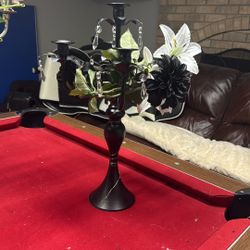 Candle Center Piece With Flower Arrangement 